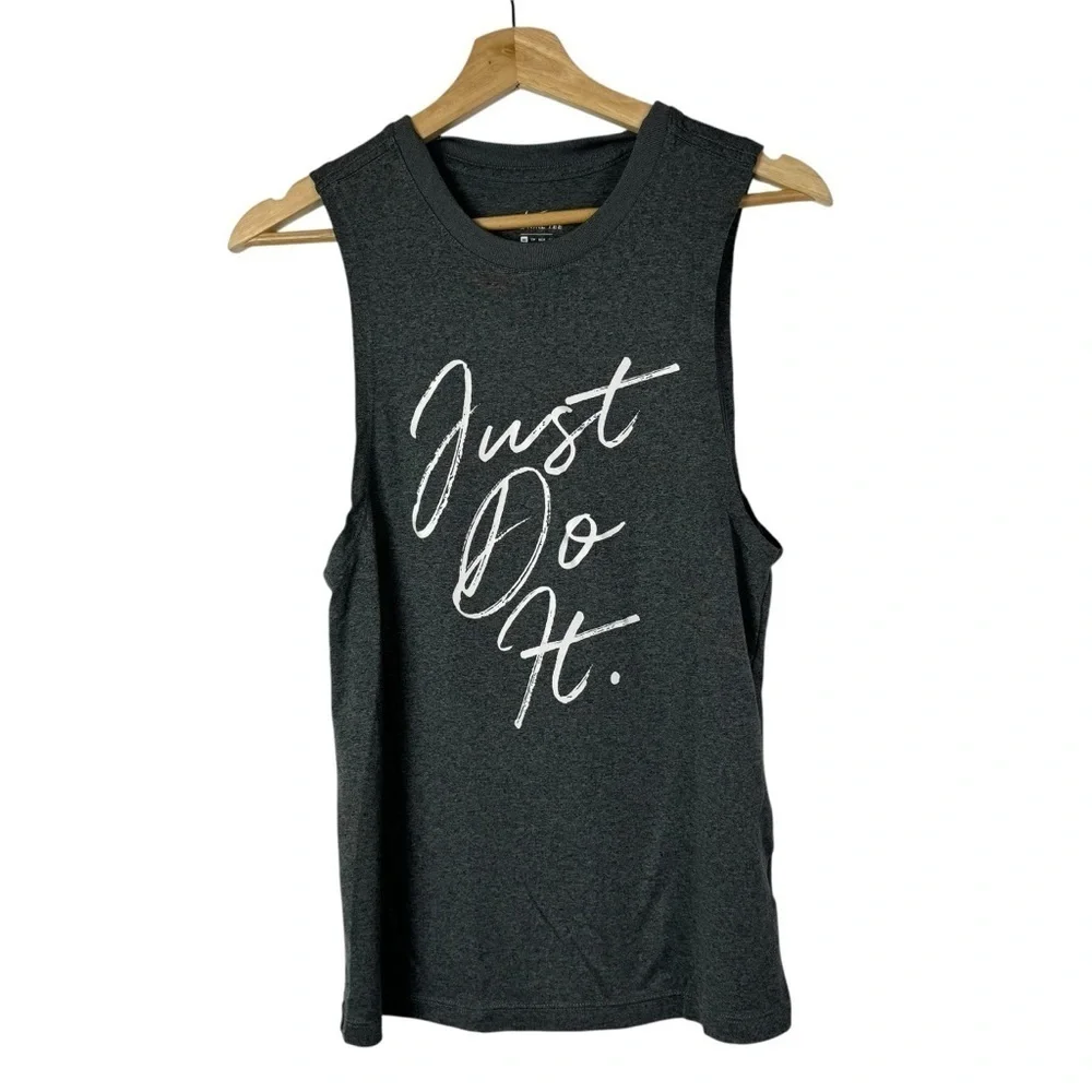 Nike Dri Fit Gray Just Do It Muscle Athletic Tank Top XS